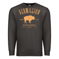 Smoke vermillion south dakota bison distressed design t shirt Premium Sweatshirt - StudioElite