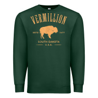 Sports Green vermillion south dakota bison distressed design t shirt Premium Sweatshirt - StudioElite