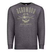 Charcoal Heather deadwood south dakota usa distressed skull design souvenir premium t s Premium Sweatshirt - StudioElite