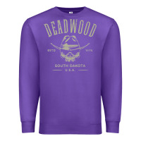Purple deadwood south dakota usa distressed skull design souvenir premium t s Premium Sweatshirt - StudioElite
