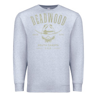 Heather Grey deadwood south dakota usa distressed skull design souvenir premium t s Premium Sweatshirt - StudioElite