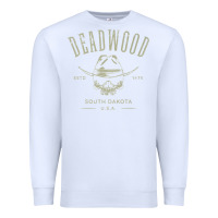 White deadwood south dakota usa distressed skull design souvenir premium t s Premium Sweatshirt - StudioElite
