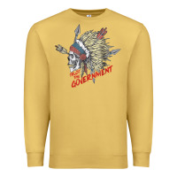 Antique Gold trust the government skull native american chief native t shirt Premium Sweatshirt - StudioElite