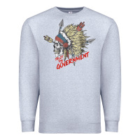 Heather Grey trust the government skull native american chief native t shirt Premium Sweatshirt - StudioElite