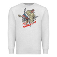 Oatmeal Heather trust the government skull native american chief native t shirt Premium Sweatshirt - StudioElite