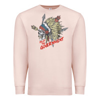 Pale Pink trust the government skull native american chief native t shirt Premium Sweatshirt - StudioElite