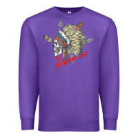Purple trust the government skull native american chief native t shirt Premium Sweatshirt - StudioElite