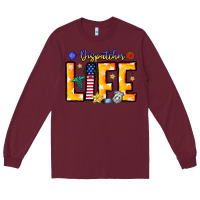 Burgundy name tribute to first responder dispatchers Long Sleeve Tee - CowhideDigitalArt
