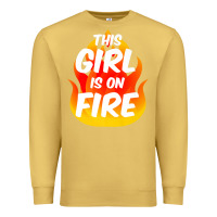 Antique Gold This Girl Is On Fire Fierce Lady Woman Power Go Girls Fiery Premium Sweatshirt - StudioElite