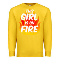 Lemon This Girl Is On Fire Fierce Lady Woman Power Go Girls Fiery Premium Sweatshirt - StudioElite