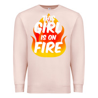 Pale Pink This Girl Is On Fire Fierce Lady Woman Power Go Girls Fiery Premium Sweatshirt - StudioElite