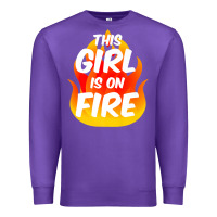 Purple This Girl Is On Fire Fierce Lady Woman Power Go Girls Fiery Premium Sweatshirt - StudioElite