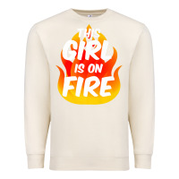 Sandshell This Girl Is On Fire Fierce Lady Woman Power Go Girls Fiery Premium Sweatshirt - StudioElite