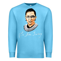 Ocean Blue rbg ruth bader ginsburg feminist t shirt   signature art Premium Sweatshirt - StudioElite