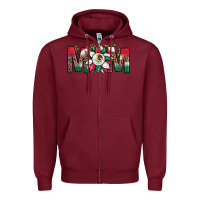 Burgundy mexican flag sunflower mom leopard Zipper Hoodie - JahusDesignShop