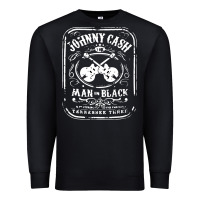 Black johnny cash man in black Premium Sweatshirt - StudioElite