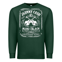 Sports Green johnny cash man in black Premium Sweatshirt - StudioElite