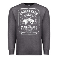 Charcoal Heather johnny cash man in black Premium Sweatshirt - StudioElite
