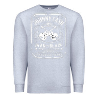 Heather Grey johnny cash man in black Premium Sweatshirt - StudioElite