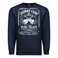 Navy johnny cash man in black Premium Sweatshirt - StudioElite