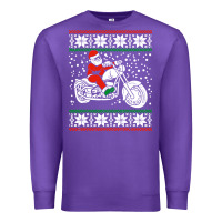 Purple santa ridin motocycle Premium Sweatshirt - StudioElite