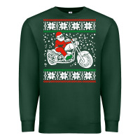 Sports Green santa ridin motocycle Premium Sweatshirt - StudioElite