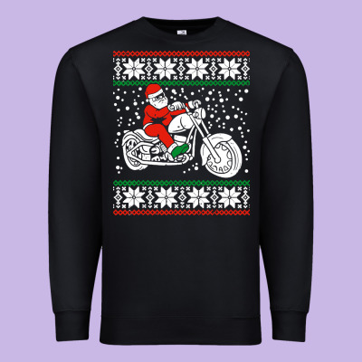 Santa Ridin Motocycle Premium Sweatshirt Designed By Studioelite