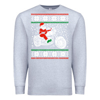 Heather Grey santa ridin motocycle Premium Sweatshirt - StudioElite