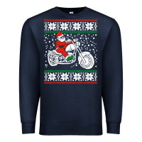 Navy santa ridin motocycle Premium Sweatshirt - StudioElite