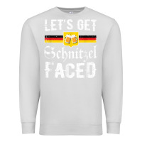 Dove Grey lets get schnitzel faced men women vintage oktoberfest t shirt Premium Sweatshirt - StudioElite