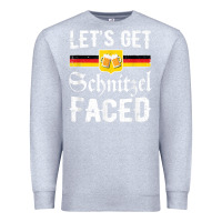 Heather Grey lets get schnitzel faced men women vintage oktoberfest t shirt Premium Sweatshirt - StudioElite