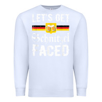 White lets get schnitzel faced men women vintage oktoberfest t shirt Premium Sweatshirt - StudioElite