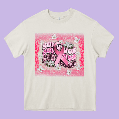 Survivor Cancer Awareness Heavy Core Tee Designed By Cowgirlartshop