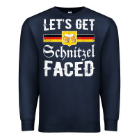 Navy lets get schnitzel faced men women vintage oktoberfest t shirt Premium Sweatshirt - StudioElite