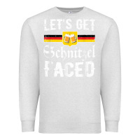 Oatmeal Heather lets get schnitzel faced men women vintage oktoberfest t shirt Premium Sweatshirt - StudioElite