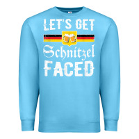 Ocean Blue lets get schnitzel faced men women vintage oktoberfest t shirt Premium Sweatshirt - StudioElite