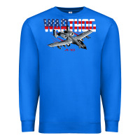 True Royal Military Airplane A-10 Warthog American Flag Premium Sweatshirt - StudioElite