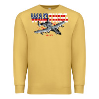 Antique Gold Military Airplane A-10 Warthog American Flag Premium Sweatshirt - StudioElite