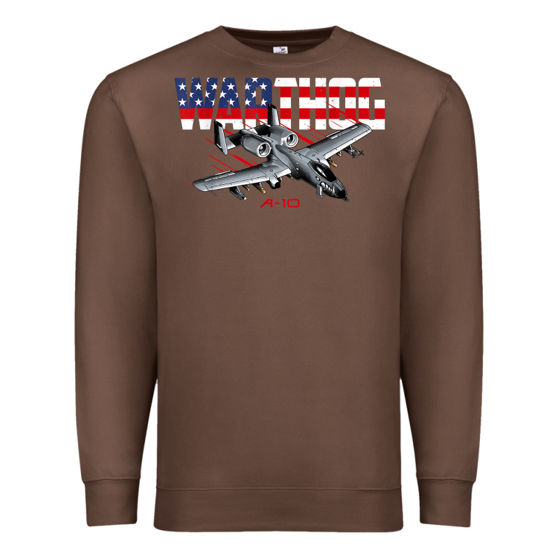Military Airplane A-10 Warthog American Flag Premium Sweatshirt by StudioElite | Teevron