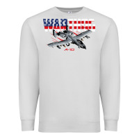 Dove Grey Military Airplane A-10 Warthog American Flag Premium Sweatshirt - StudioElite