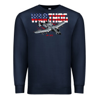 Navy Military Airplane A-10 Warthog American Flag Premium Sweatshirt - StudioElite