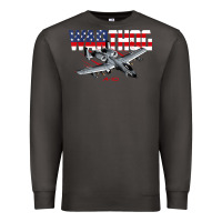 Smoke Military Airplane A-10 Warthog American Flag Premium Sweatshirt - StudioElite