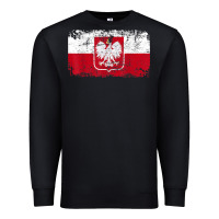 Black poland polska flag vintage  men women kids  poland t shirt Premium Sweatshirt - StudioElite