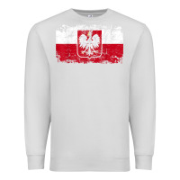Dove Grey poland polska flag vintage  men women kids  poland t shirt Premium Sweatshirt - StudioElite