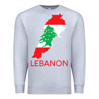 Heather Grey Lebanon Flag Cedar Tree Beirut Lebanese Arabic Arab Islam Premium Sweatshirt - StudioElite