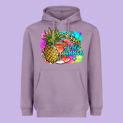 Hello Summer Heavyweight Hoodie Designed By Jahusdesignshop