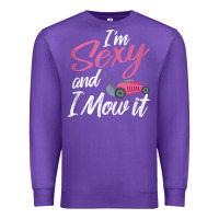 Purple i'm sexy and i mow it funny mow pun tank top Premium Sweatshirt - StudioElite