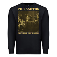 Black the smiths the world won't listen gift men women Premium Sweatshirt - StudioElite