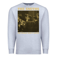 Heather Grey the smiths the world won't listen gift men women Premium Sweatshirt - StudioElite