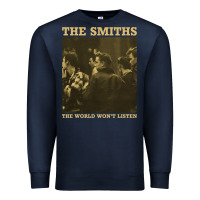 Navy the smiths the world won't listen gift men women Premium Sweatshirt - StudioElite